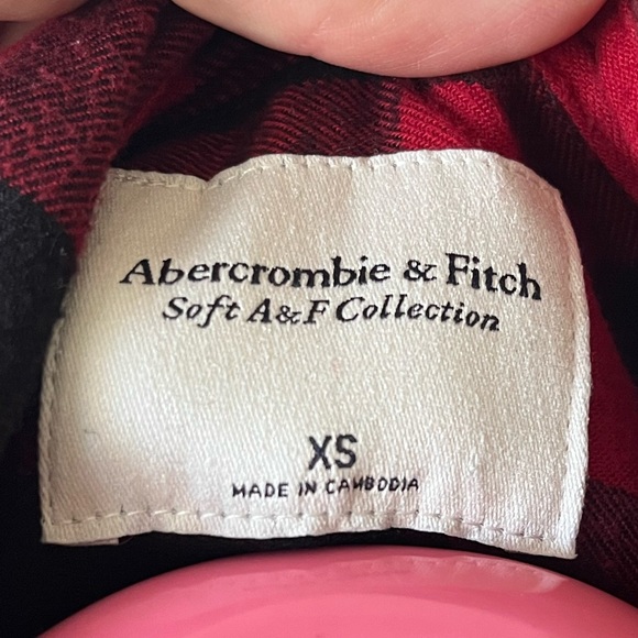 ABERCROMBIE RED and BLACK PLAID SHIRT - Picture 9 of 10
